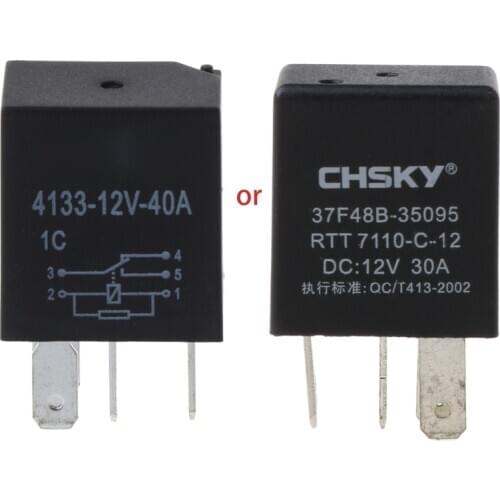 Automotive 12V 40A or 30A 5 Pin Relay Long Life Time Delay Automotive Relays For Car #0604