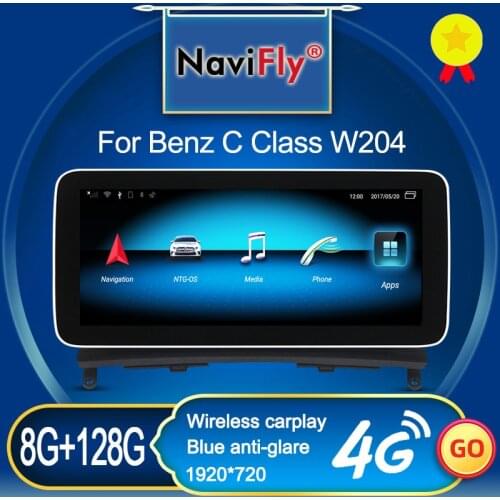 New Arrival 8GB+128GB Carplay Android Car Multimedia Player GPS For Mercedes Benz C Class W204 C180 C200 C220 C300 C350