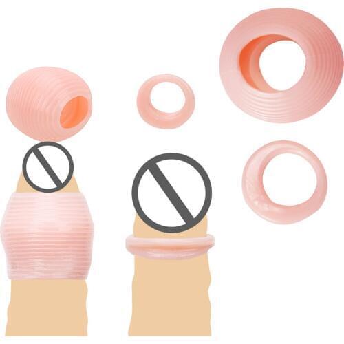 Dick Lock 2Pcs Set Delay Ejaculation no вибратор Sex Toys For Men Foreskin Correction Male Chastity Device Erotic dick Ring