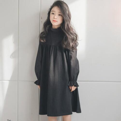 2018 Black Spring Autumn Teenage Girl Dress Baby Toddler Child Clothes Kids Party Long Sleeve Princess Dresses For Girls JW4125