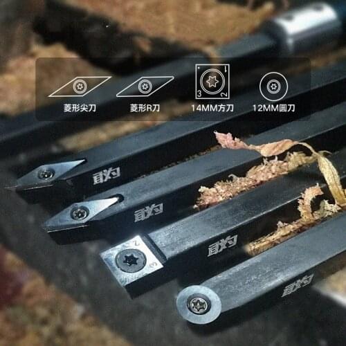 Woodworking Turning Tool With Carbide Alloy Insert Cutter Aluminum Alloy Handle For Rotary Lathe Turning Tools