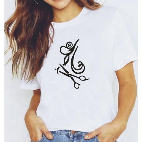 Hairdresser T Shirt Women Tops Fashion Short Sleeve Tee Shirt Femme Funny Barber Tshirt Summer Cotton Casual Camiseta Mujer