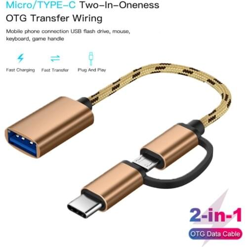 2 In 1 USB 3.0 OTG Adapter Cable Type-C Micro USB To USB 3.0 Interface Converter For Cellphone Charging Cable Line