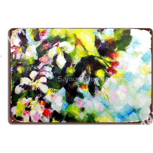Tree Blossom Painting By Samuel Durkin Metal Signs Wall Decor pub Garage pub Funny Tin sign Posters