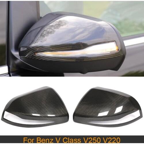 Carbon Fiber Car Rearview Mirror Covers Caps for Mercedes Benz V Class V250 V220 2016-2018 Side Mirror Covers Caps Add On