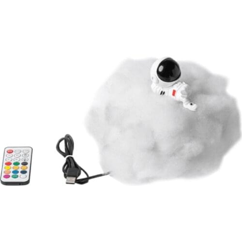 Creative LED Colorful Cloud Astronaut Lamp With Rainbow Effect,Astronaut Childrens Night Light Cloud Lamps Room Decor