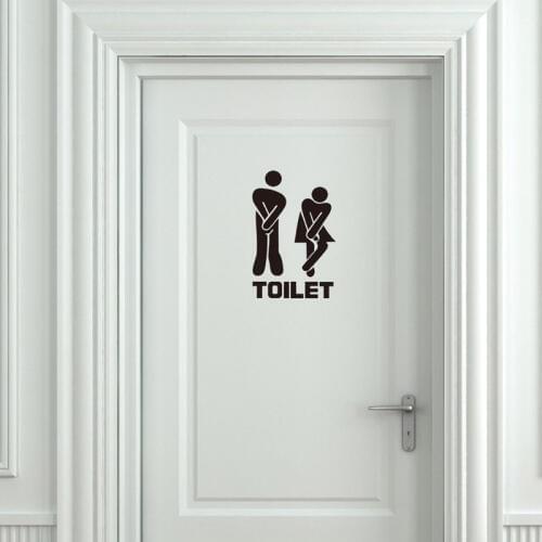 Creative Funny Toilet wall/Door sticker bathroom decoration vinyl home decor decals waterproof poster wall stickers on the wall