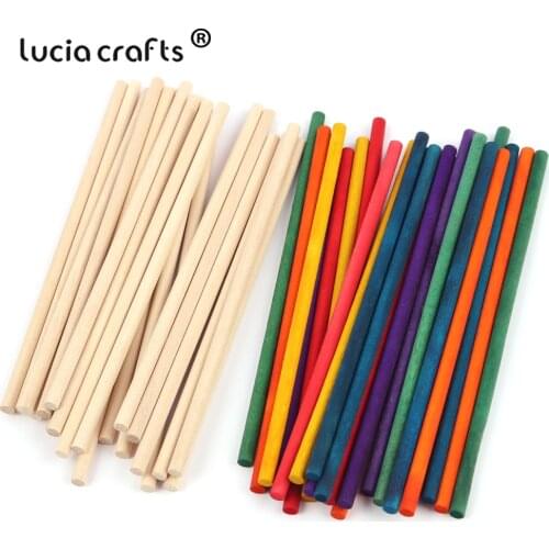 Lucia Crafts 50pcs/lot Wooden Stick DIY Craft Child Supplies Kids Handwork Art Crafts E0724