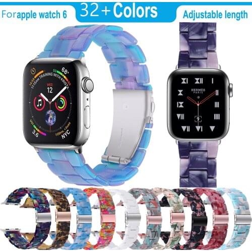 LYQSTA Resin Watchband for apple watch 6 5 band 44/38mm iwatch Series 4 3 2 1 strap Wrist smart Accessories bracelet Replacement