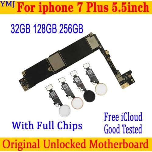 For iphone 7 Plus Motherboard with Touch ID,Original unlocked for iphone 7Plus Mainboard with Free iCloud,for iphone 7P Plate