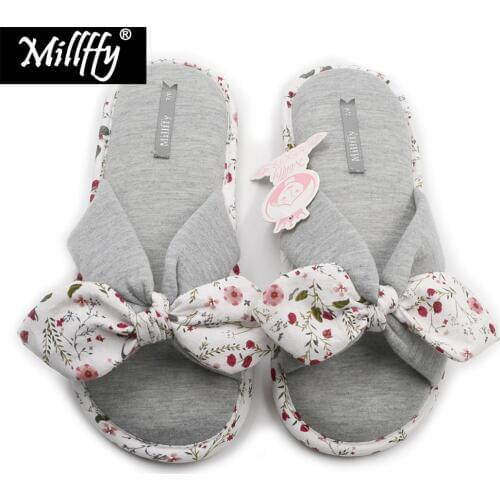 Millffy new season summer Floral sweet Memory foam slipper Japanese flowers Ladies cotton slippers shoes