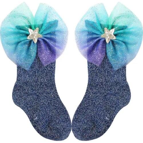 2021 New Fashion Luxury Glitter Spring Summer Breathable Cotton Kids Casual Socks Girls 1-10 Year Children Lace Socks