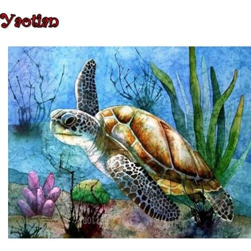 Sea Turtle Animal Seascape 5D Diamond Painting Full Drill Square Diamond Mosaic DIY Cross Stitch Kit Diamond Embroidery Decor