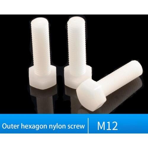 M12 outer hexagon nylon screw plastic insulation bolt hexagon screw plastic screw M12