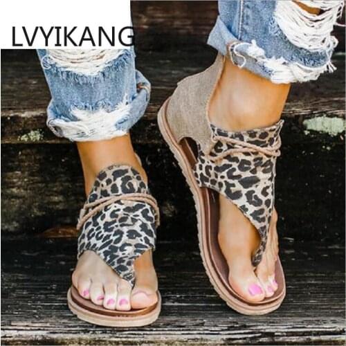 2020 New Women Sandals Fashion Flip Flops Shoes Roman Sandals Women Flat Shoes Summer Beach Ladies Leather Shoes Sandals Zapatos