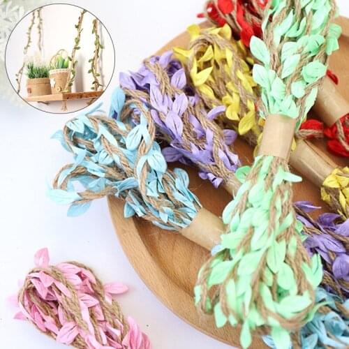 New 3m DIY Arrival Leaf Rope Natural Hessian Jute Twine Rope Burlap Ribbon DIY Craft Vintage For Home Wedding Party Decor