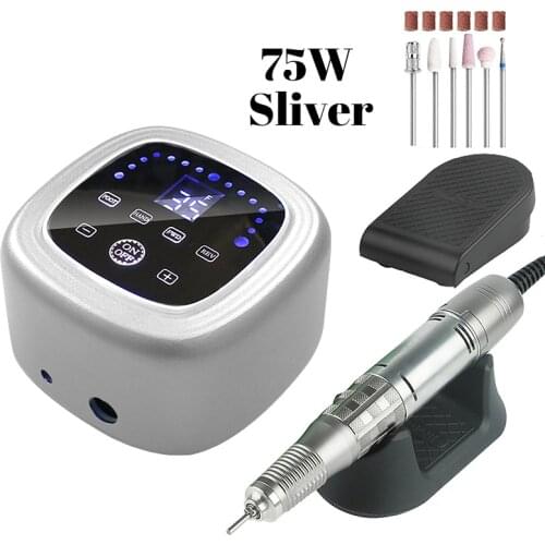 New Nail Drill Manicure Pedicure Nail File Bit Nail Art Equipment 75W Nail Drill Machine 35000 RPM Electric Manicure Drill Set
