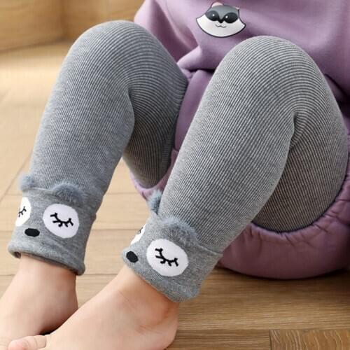 Autumn Winter Warm Baby Girl Socks Pantyhose Velvet Kids Nine-point Thick Plush Tights Pants Leggings 1-8 Years