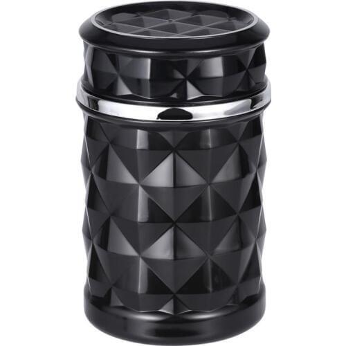 Car Ashtray Smokeless Auto Cigarette Ash Holder with Blue LED Light for Car Cup Holder (Black)