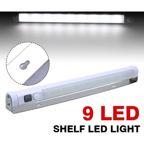 Under Cabinet Strip Light 9 LED PIR Smart Motion Sensor Bar Strip Light Kitchen Cupboard Night Lamp Closet Lighting For Home