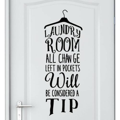 Laundry Room Vinyl Wall Sticker Laundry Room Clothes Rack Quote Indoor Wall Stickers Removable Home Decoration Wallpaper Z115