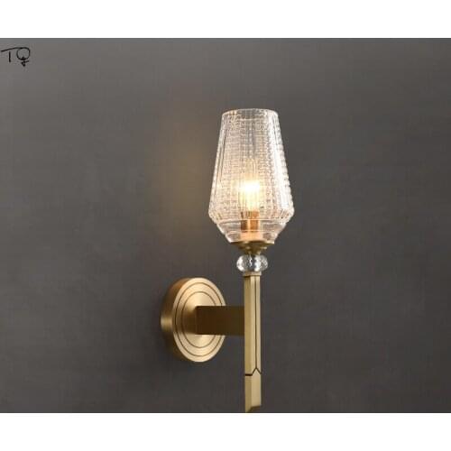 Nordic Luxury Designer Post-modern Hanging Lamp Copper Crystal Pendant Lights Living Room Decor Home Background Bedroom Bedside