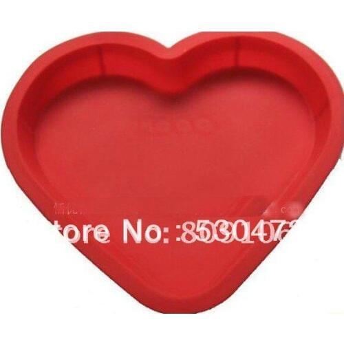 Single hole big Love heart peach silicone Cake Mold soap mould cake pan 22.5*28*3cm kitchen tools