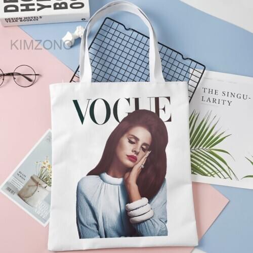 Lana Del Rey shopping bag tote cotton bolsa handbag grocery shopping bag fabric sacola custom