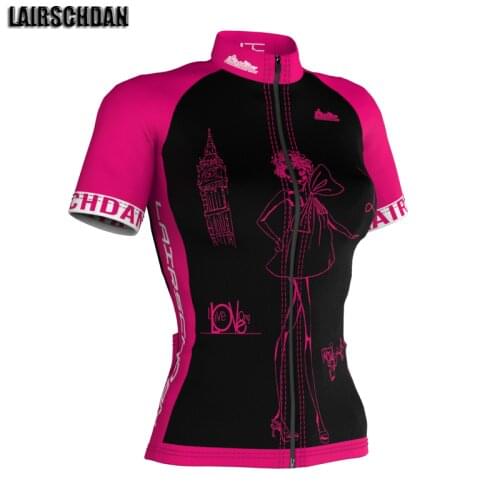 LairschDan 2021 Cycling Jersey Womens Mountain Bike Jersey Bicycle Clothes Maillot Velo MTB Shirts Racing Tops Ladies Black Red