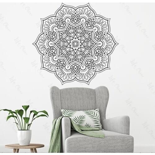 Mandala Flower Vinyl Wall Stickers Bedroom Living Room Decoration Wallpaper Art Decals Indian Meditation Studio Yoga Decoration