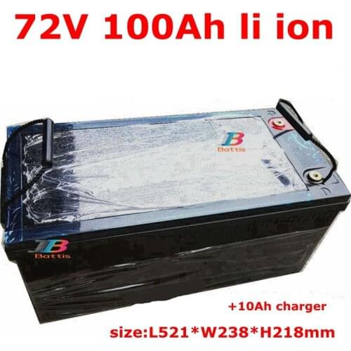 Waterproof lithium 72V 100AH li ion battery With BMS for 5000W 8000W scooter AGV demo Go Cart Skateboard bike +10A charger