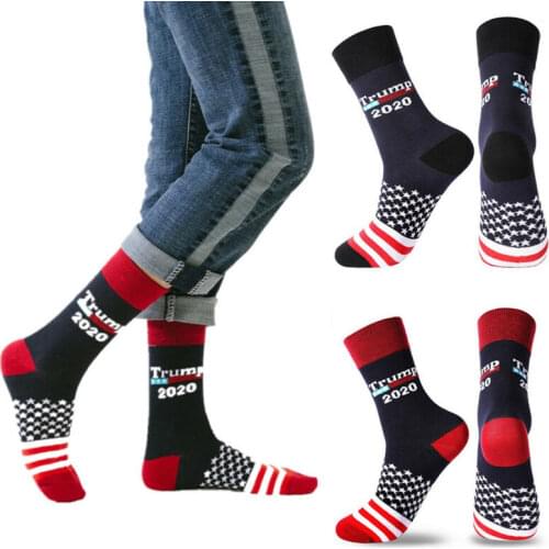 Adult sizes, mid-calf, unisex, funny socks, fool Kuso, US President, Donald Trump, entertainment with 3D blond hair