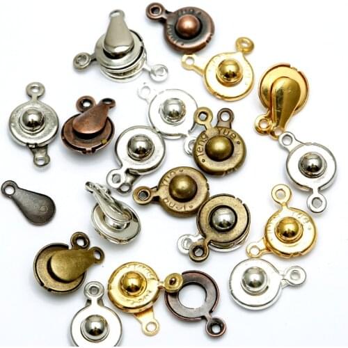 30sets 15x8mm Snap Clasps for Bracelets Necklace Jewelry Making Fastener Hooks Connector Charms Findings DIY Accessories