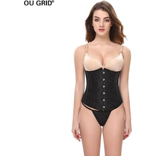 Womens Double Heavy Spiral Steel Boned Underbust Waist Cincher Corset