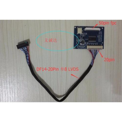 LCD screen 20Pin single 8 LVDS to 50pin TTL interface AT080TN52 LCD LVDS-TTL adapter board