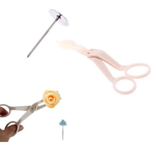 1Set DIY Cake Decorating Cake Flower Stand Icing Piping Nozzle Scissors For Cream Flower Transfer