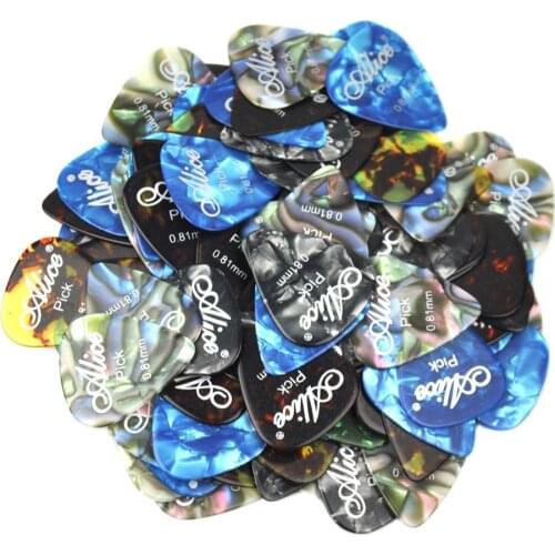 100pcs Medium 0.81mm Alice Celluloid Guitar Picks Plectrums For Acoustic Guitar