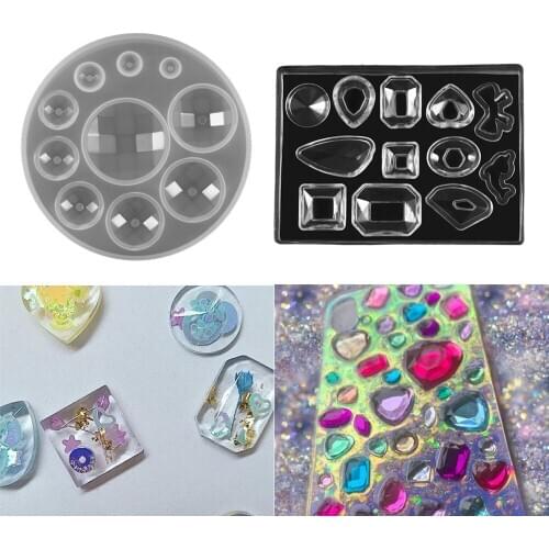 2Styles Silicone Casting Resin Mold Round Square Pendant Earrings Epoxy Resin For DIY Jewelry Making Finding Accessories Supplie