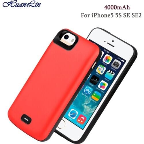 4000mAh For iPhone5 5S SE Power Bank Case Backup Battery Charge TPU Soft Edge Battery Case Cover