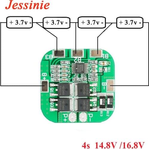 4S 14.8V 16.8V Protection Board Li-ion Lithium Battery 18650 Charger PCB BMS PCM Charging Board 10A