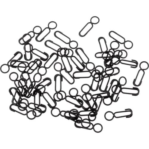 50 Pieces Metal Fishing Connectors Fishing Snap Swivels Clip Swivel Fishing Quick Change Clips Terminal Tackle Black