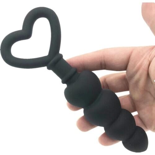 Beaded anal plug with lovely tail, Silicone butt plug tail anal balls sex toys for woman men, Beaded anal toys gay male sex toys