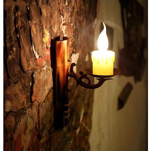 Antique Candle Sconce Wall Lights creative Chinese bedroom Light retro aisle Wall Lighting bamboo lamp resin led wall lamp