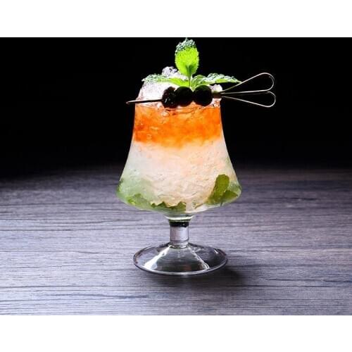 Cocktail Glass Lead-free Crystal Wide Belly Goblets Wine Champagne Spirit Short Glass Home Bar Party Accessories Drinkware 430ml