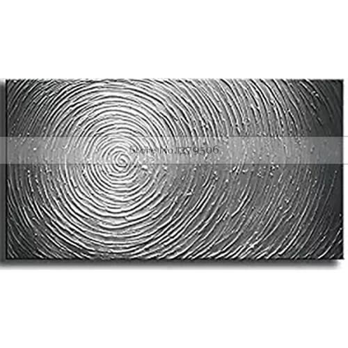 Large Wall Art Picture Home Decor Handpainted Abstract Landscape Oil Painting on Canvas Handmade Silver Painting For Living Room