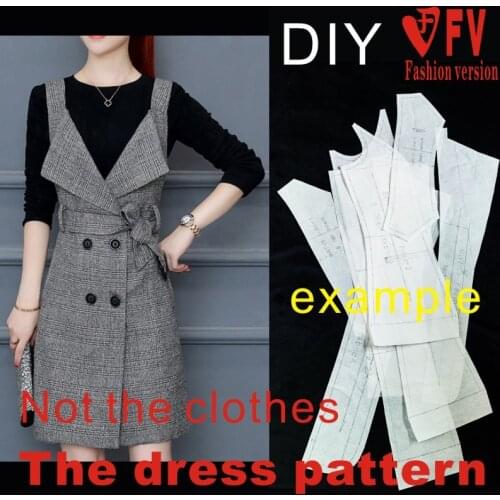 Paper pattern dress spring, autumn and winter models suspender skirt clothing pattern cutting drawing 11 physical object BLQ-334