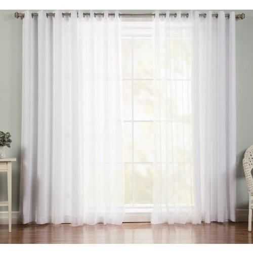 CDIY White Sheer Curtains for Living Room Bedroom Window Treatments Modern Solid Voile Curtains for Window Drapes