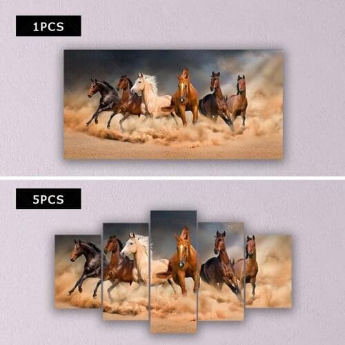 Black White Running Horses Pictures Canvas Painting Posters and Prints Modern Animals Wall Art for Living Room Decor