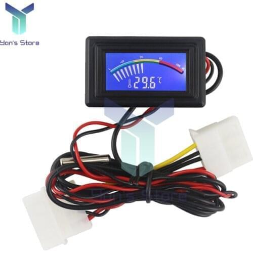 LCD Pointer Digital Thermometer Car Water Temperature Meter Gauge C/F NTC Sensor for Computer Case New Air Conditioning Boilers