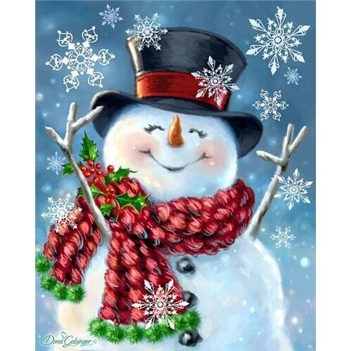 CraftArtGo 5D DIY Diamond Embroidery snowman Full Square Round Rhinestone Mosaic Painting Cross Stitch Flowers Diamond Kit